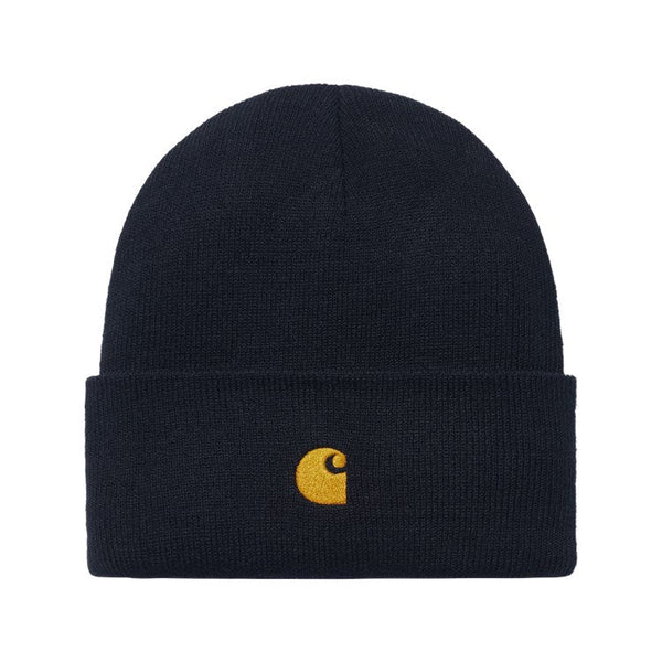 Carhartt Wip Chase Beanie Bonnet - Dark Navy / Gold - Streetart.fr